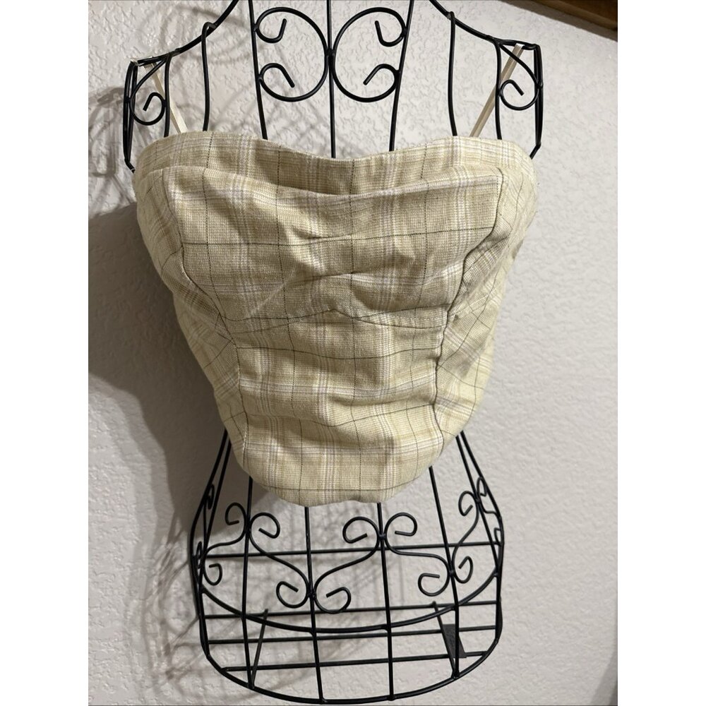 Free People FP One Ivory Stripe Cropped Strapless Top XS 4